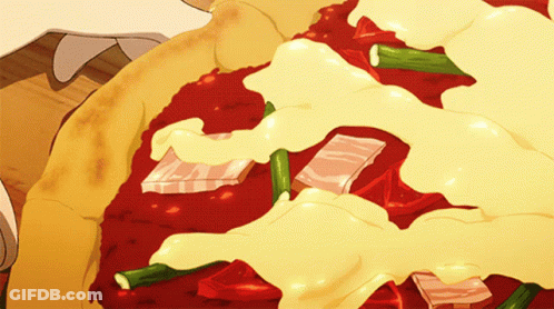 Cartoon Pizza With Tomatoes And Cheese GIF