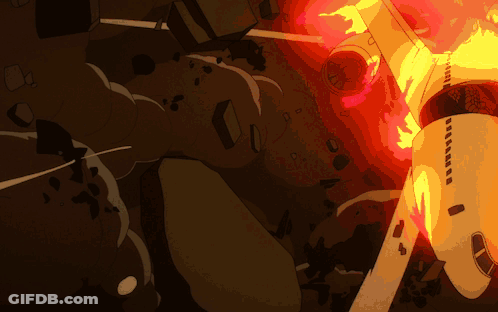 Cartoon Plane On Fire With Number 11 GIF
