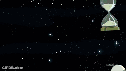 Cartoon Planet And Swirl With Text Dawn GIF