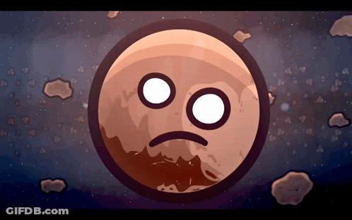 Cartoon Planet With Sad Face GIF