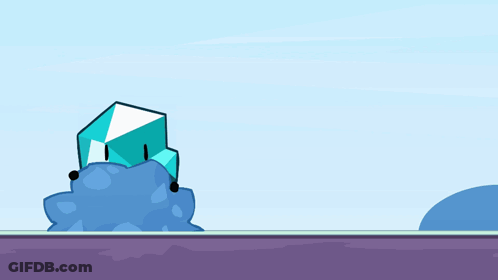Cartoon Plant And Cube GIF