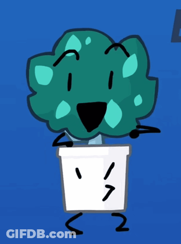 Cartoon Plant With Face GIF