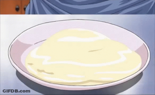 Cartoon Plate Of Food With Person Behind GIF