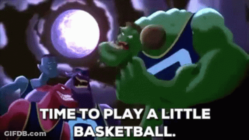 Cartoon Playing Basketball GIF