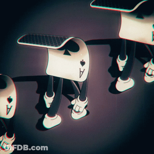 Cartoon Playing Card With Ace Of Spades Head GIF