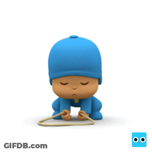 Cartoon Playing With Rope Eyes Closed GIF