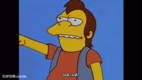 Cartoon Pointing At Building Saying Ha-Ha GIF