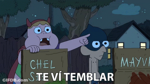 Cartoon Pointing At Chel Sign GIF