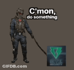 Cartoon Pointing At Purple Object Saying Come On Do Something GIF