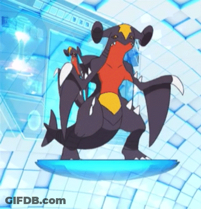 Cartoon Pokemon Standing On Blue Platform GIF