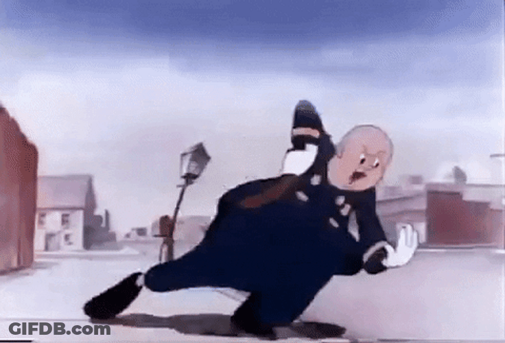 Cartoon Police Cop Frantic Running GIF