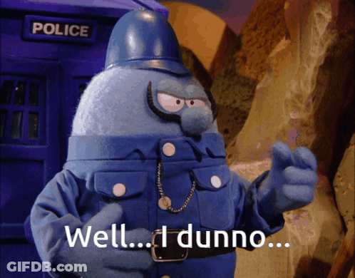 Cartoon Police Officer Says Well Dunno GIF