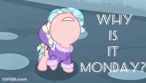 Cartoon Pony Crying Why Is It Monday GIF