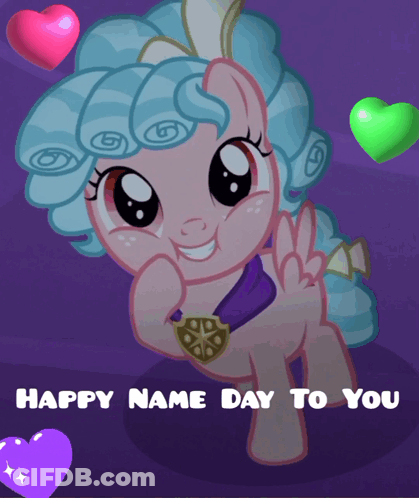 Cartoon Pony Happy Name Day To You GIF