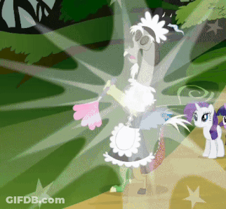 Cartoon Pony In Maid Costume GIF