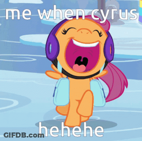 Cartoon Pony Laughing And Saying Me When Cyrus GIF