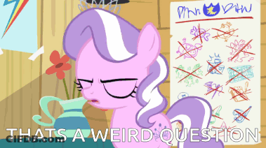 Cartoon Pony Saying That's A Weird Question GIF