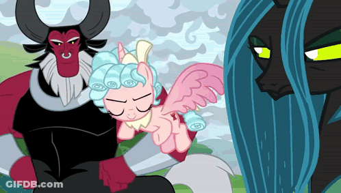 Cartoon Pony Sleeping Next To Demon GIF