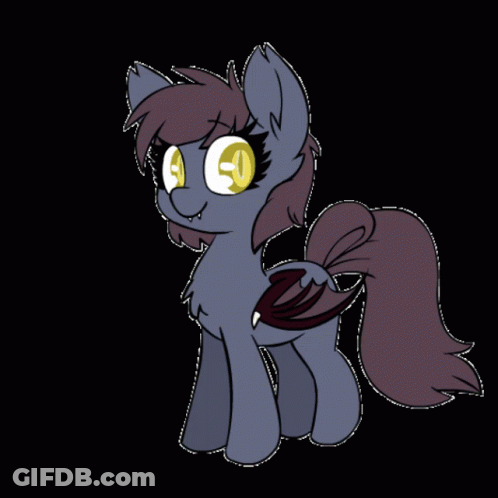 Cartoon Pony With Bat Wings GIF