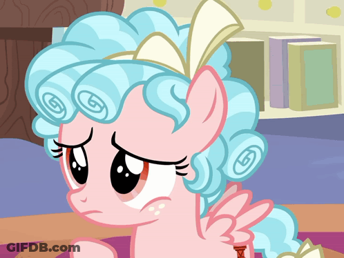 Cartoon Pony With Blue Hair And Crown GIF