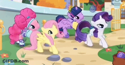 Cartoon Pony With Crown And Long Mane GIF