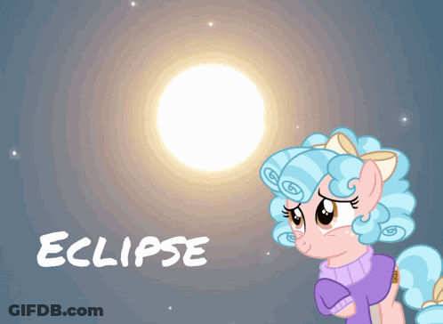 Cartoon Pony With Eclipse GIF