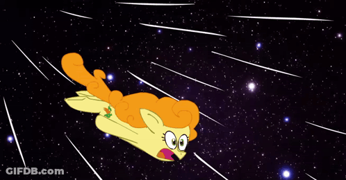 Cartoon Pony With Orange Hair And Green Eyes GIF