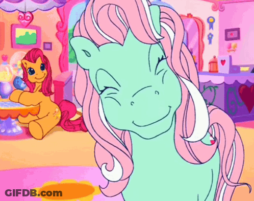 Cartoon Pony With Pink Mane GIF