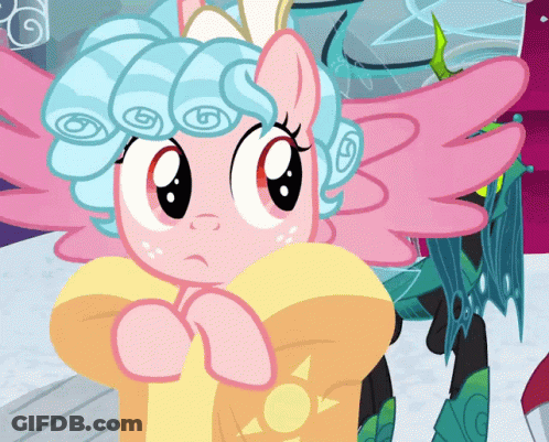 Cartoon Pony With Pink Wings And Yellow Dress GIF