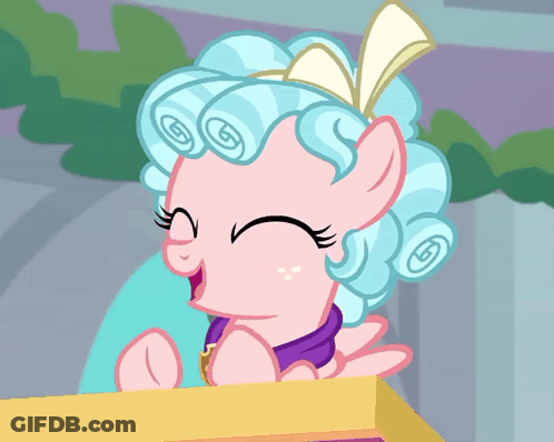 Cartoon Pony With Purple Scarf GIF