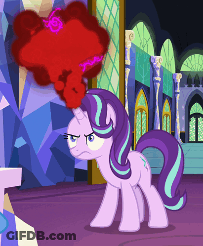 Cartoon Pony With Smoke Coming Out Of Head GIF