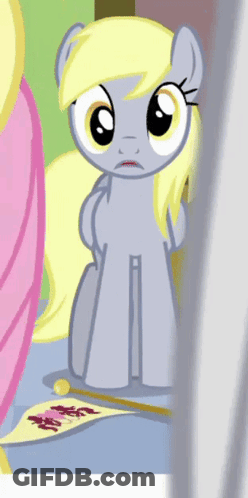 Cartoon Pony With Yellow Mane Next To Banner Saying A GIF
