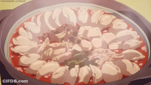 Cartoon Pot Of Food #Itadakimabu-Letmeeat GIF
