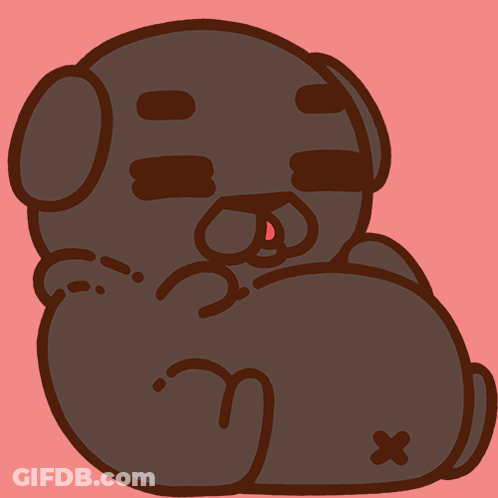 Cartoon Pug Lying Down With Eyes Closed GIF