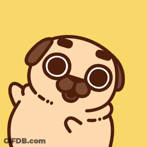 Cartoon Pug With Big Eyes GIF
