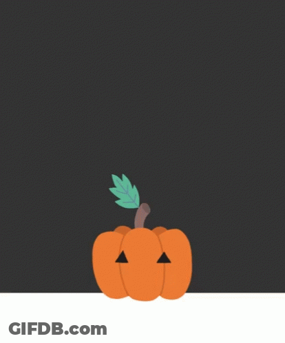 Cartoon Pumpkin Head Covering Face With Hand GIF