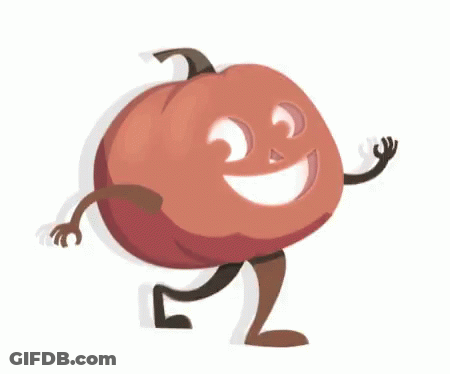 Cartoon Pumpkin With Arms Legs And Smiling Face GIF