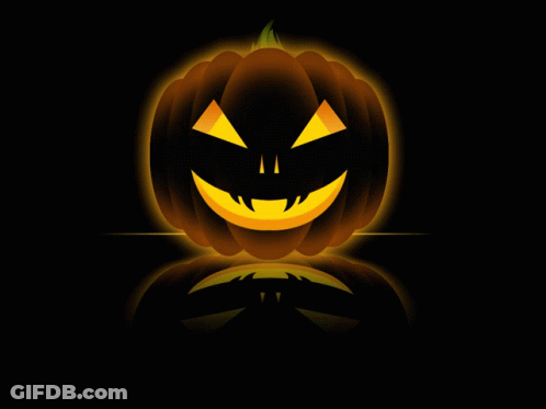 Cartoon Pumpkin With Carved Face GIF
