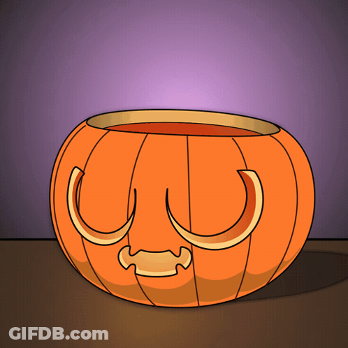 Cartoon Pumpkin With Carved Face GIF