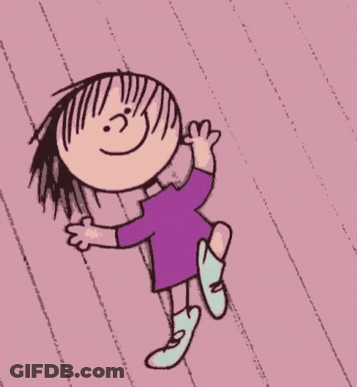 Cartoon Puppet Jumping On A Roof GIF