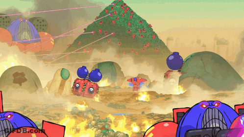 Cartoon Pyramid And Bombs GIF