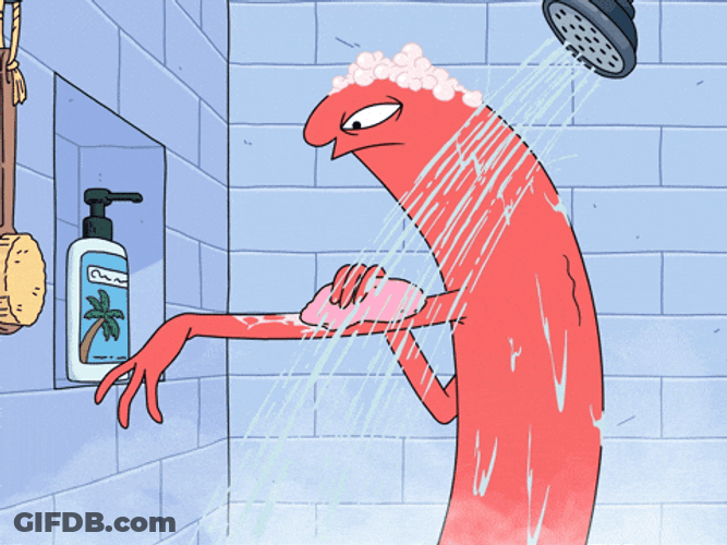 Cartoon Quick Rat Showering GIF