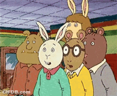 Cartoon Rabbit And Bear Group GIF