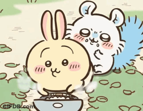 Cartoon Rabbit And Hamster GIF