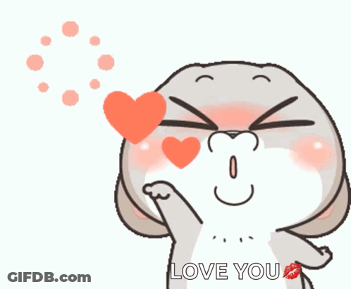 Cartoon Rabbit Blowing A Kiss Love You GIF