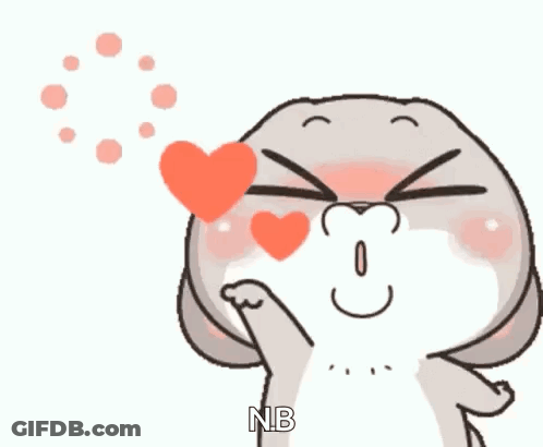 Cartoon Rabbit Blowing Kiss With Heart GIF
