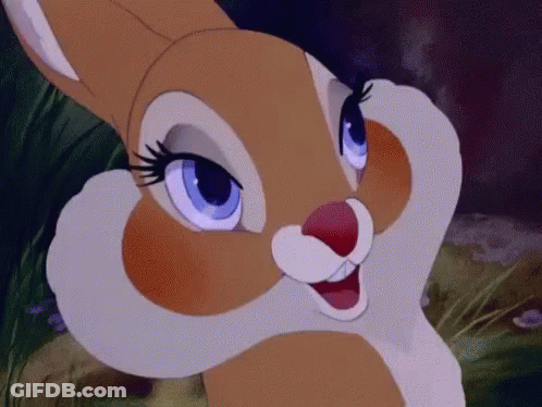 Cartoon Rabbit Blue Eyes Red Nose GIF
