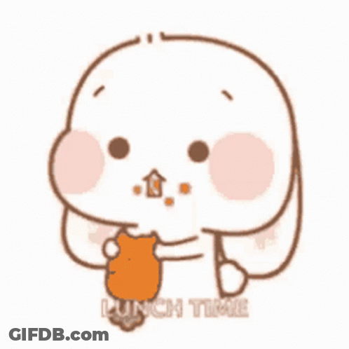 Cartoon Rabbit Eating Food Punch Time GIF