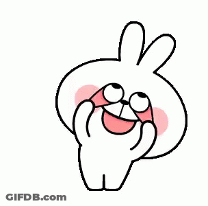 Cartoon Rabbit Funny Face With Glasses GIF