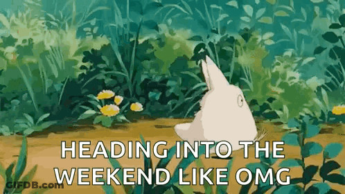 Cartoon Rabbit Heading Into The Weekend Like OMG GIF
